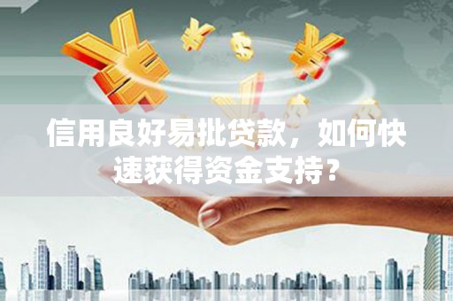 濮阳信用良好易批贷款，如何快速获得资金支持？