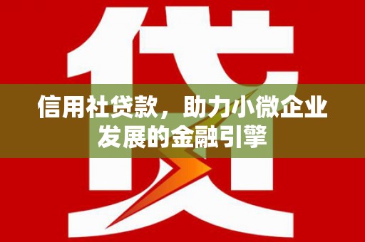 濮阳信用社贷款，助力小微企业发展的金融引擎