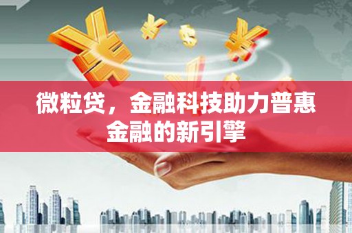 濮阳微粒贷，金融科技助力普惠金融的新引擎