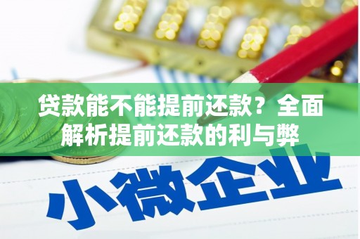 濮阳贷款能不能提前还款？全面解析提前还款的利与弊