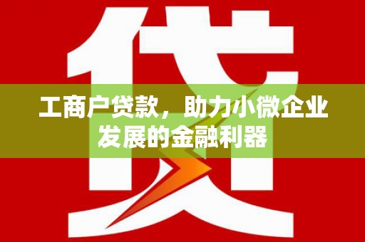 濮阳工商户贷款，助力小微企业发展的金融利器