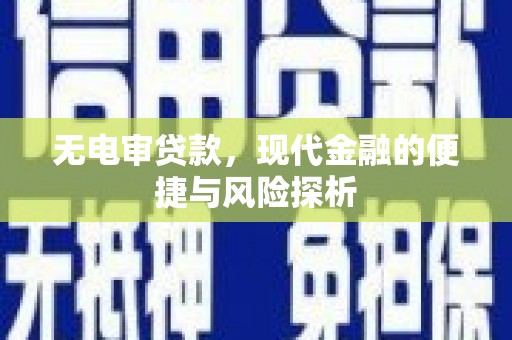濮阳无电审贷款，现代金融的便捷与风险探析