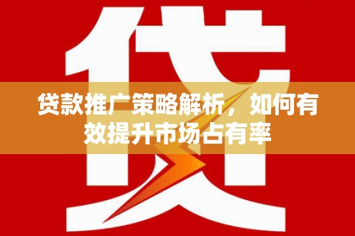 濮阳贷款推广策略解析，如何有效提升市场占有率