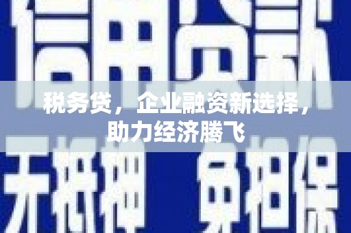 濮阳税务贷，企业融资新选择，助力经济腾飞
