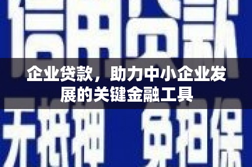 濮阳企业贷款，助力中小企业发展的关键金融工具