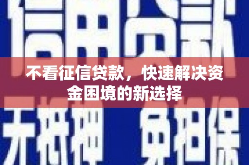濮阳不看征信贷款，快速解决资金困境的新选择