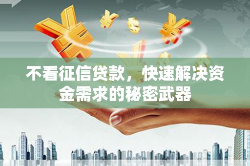 濮阳不看征信贷款，快速解决资金需求的秘密武器