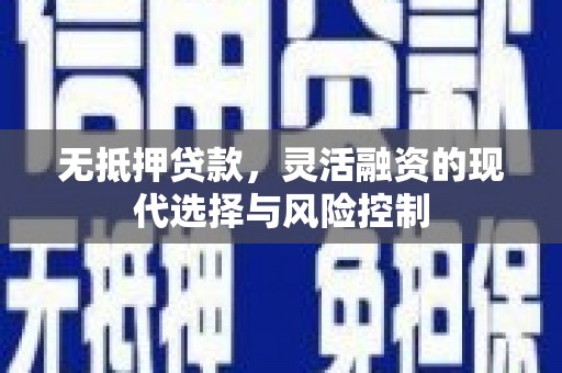 濮阳无抵押贷款，灵活融资的现代选择与风险控制