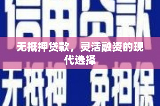 濮阳无抵押贷款，灵活融资的现代选择