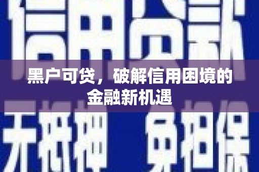濮阳黑户可贷，破解信用困境的金融新机遇